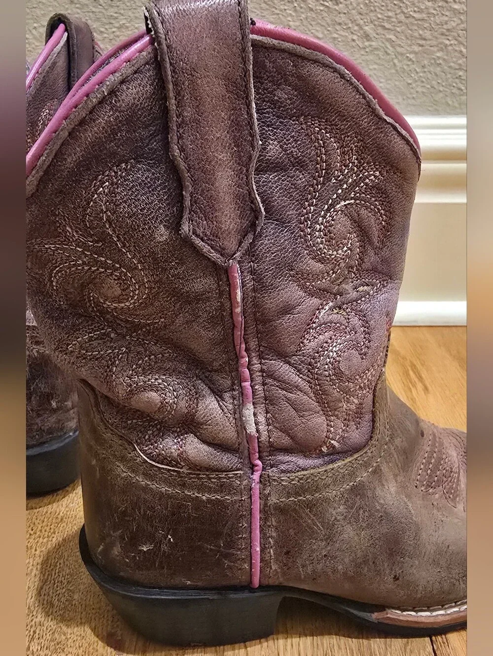 Dan Post Girls Majesty Cowboy Boot Square Toe Sz 11D